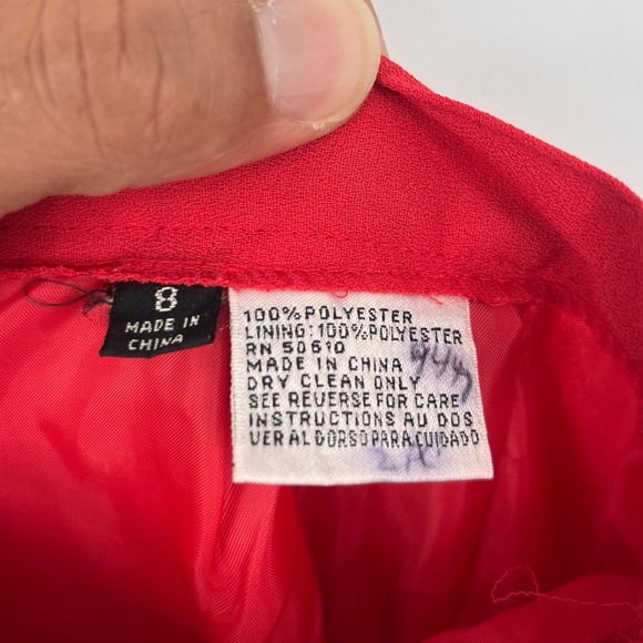 Vintage Y2K Le Suit Women's Blazer Skirt Set Size 8 Red Career Business Office - Picture 9 of 15